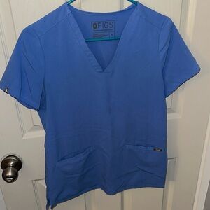Women’s casma 3 pocket scrub top Ceil blue